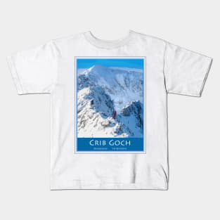 Crib Goch in Winter, Snowdon Kids T-Shirt